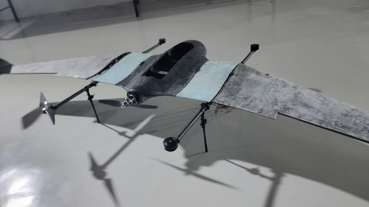 Mission-configured fixed-wing airframe in the hangar